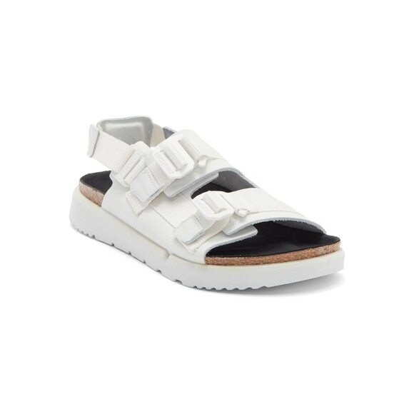 Birkenstock Shinjuku Leather Textile Men\'s Sandals NEW $230 WHITE EU 45 REGULAR